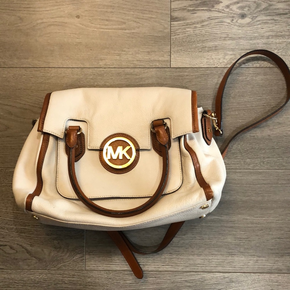 Cream Michael Kors cross body bag